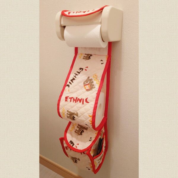 トイレットペーパーホルダーカバー ハンドメイド エスニック風