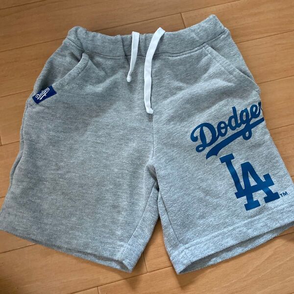 ハーフパンツ ショートパンツ スウェット 短パン ハーパン 半ズボン 120 キッズ グレー ドジャース MLB