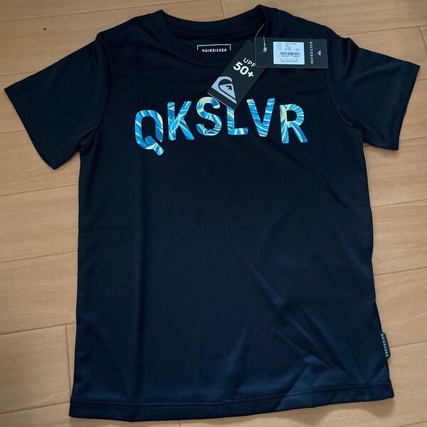 Tシャツ 半袖 半袖Tシャツ クイックシルバー ラッシュガード 紫外線 UVカット ドライ 速乾 120 ブラック 黒