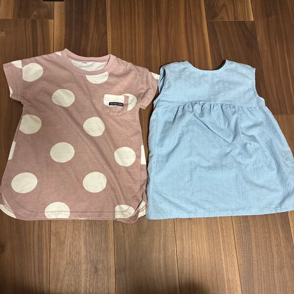 半袖Tシャツ ワンピース チュニック 2着セット 95㎝ 西松屋