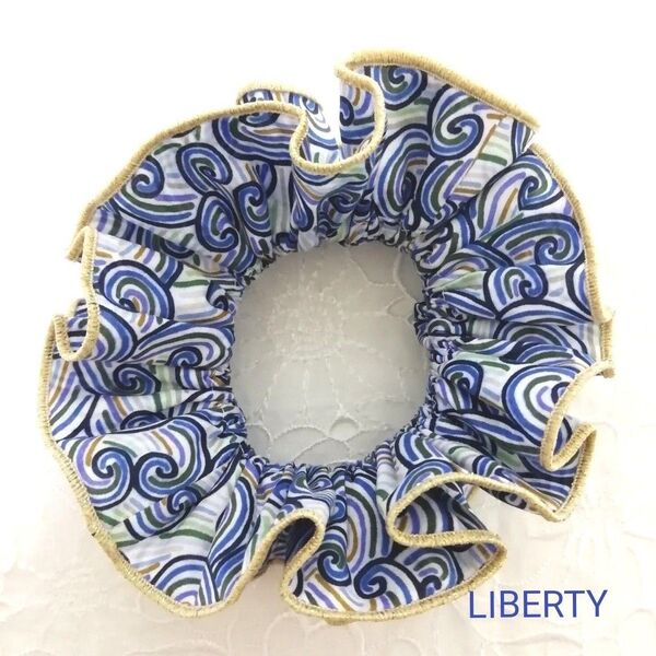 LIBERTY タナローンのひらひらシュシュ リトルヴェニス×ゴールドラメ