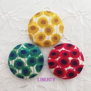 LIBERTY くるみボタンのヘアゴム 3個セット ザンジーサンビーム