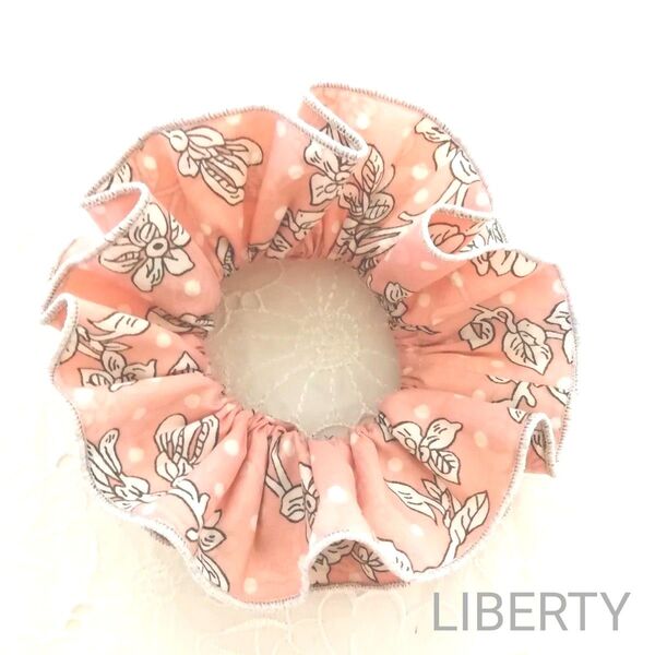LIBERTY タナローンのひらひらシュシュ マロリー×シルバーラメ ヘアゴムのオマケつき