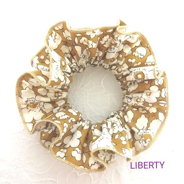 LIBERTY タナローンのひらひらシュシュ ベッツィブー×ゴールドラメ