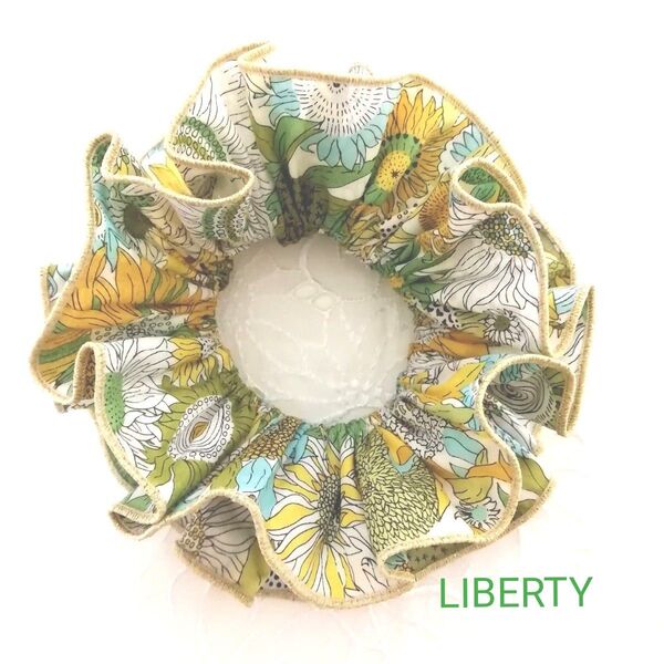 LIBERTY タナローンのひらひらシュシュ スモールスザンナ×ゴールドラメ