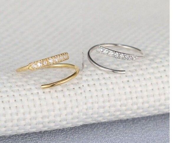 色違いセット ジルコニア付きピアス/シルバー&ゴールド