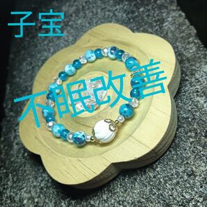 パワーストーンブレスレット 天然石ブレスレット シェル 癒し 子宝 薔薇彫り ジェイド 水晶多面カット 開運