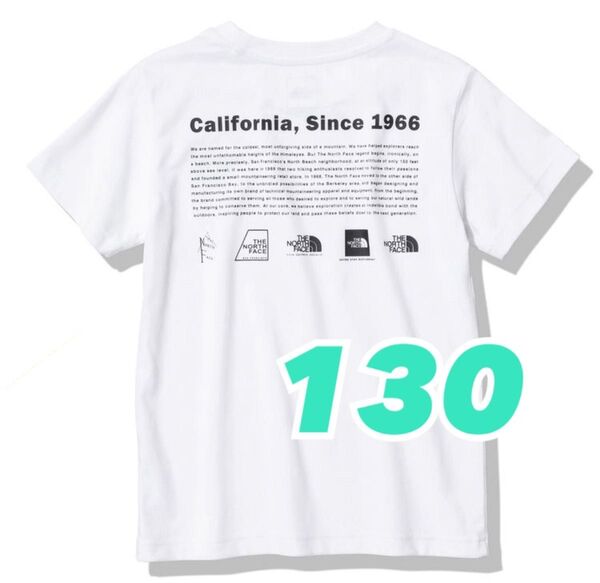 【130】ホワイト★ ノースフェイス★ キッズ Tシャツ NTJ32356