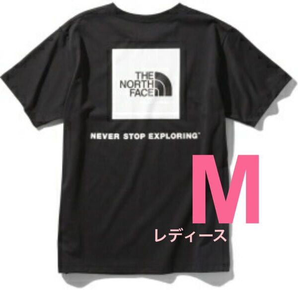 【 M 】ブラック★スクエアロゴ Tシャツ★ノースフェイス NT32038