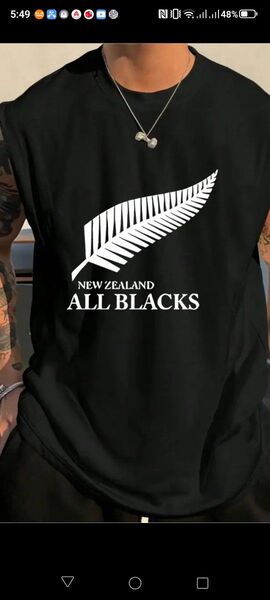 (特価)オールブラックス ノースリーブTシャツ 黒 LLサイズ