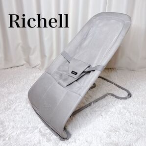 【美品】リッチェル バウンシングシートN メッシュ バウンサー ライトグレー