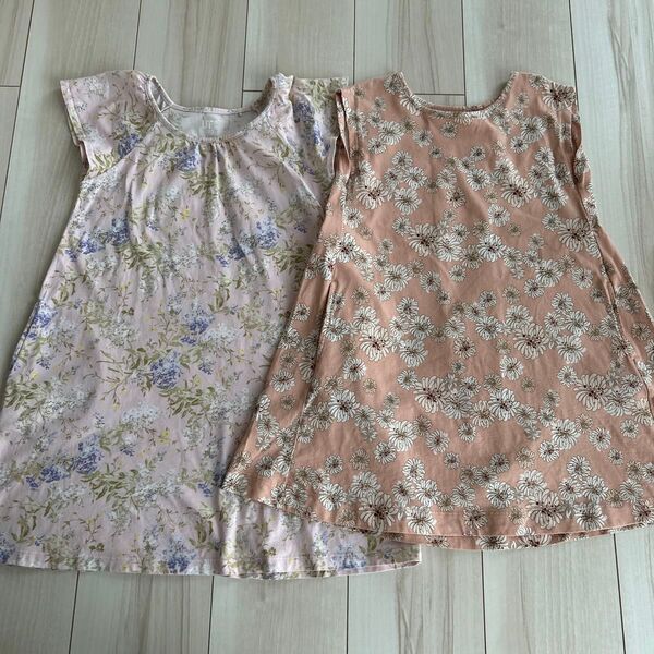 UNIQLO UT 花柄ノースリーブワンピース 2点セット 花柄 ピンク