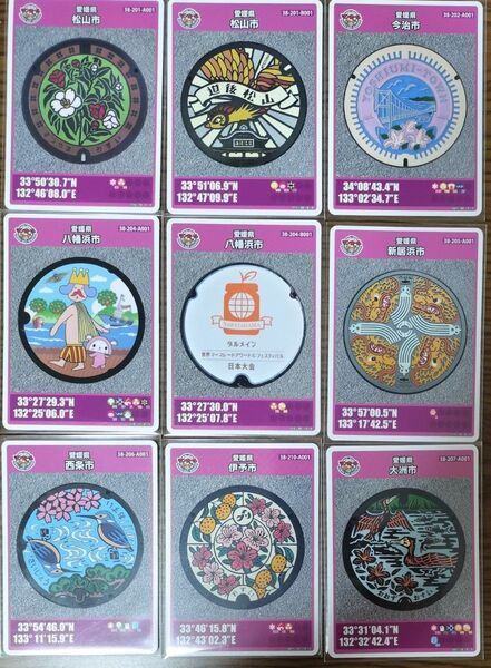 マンホールカード 愛媛県 9枚セット