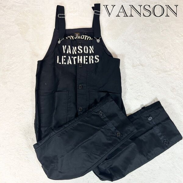 美品!VANSON デッキ オーバーオール ブラック Lサイズ 完売品