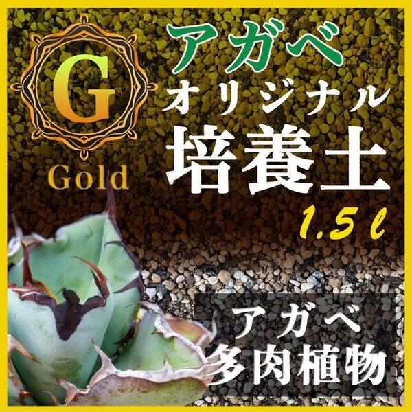 アガベ土☆オリジナル培養土Gold1.5㍑(アガベ各種サボテン多肉植物の土)