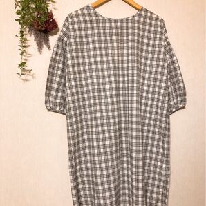 〇 チェックワンピース チュニック 黒