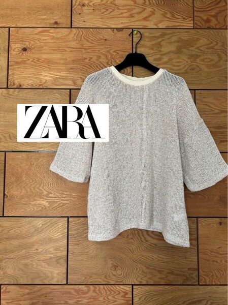 ZARA サマーニット ラメ メッシュ トップス M