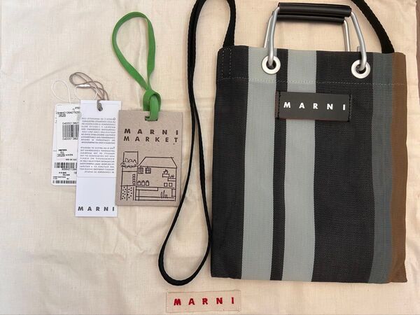 MARNI マルニマーケット ストライプミニショルダーバッグ