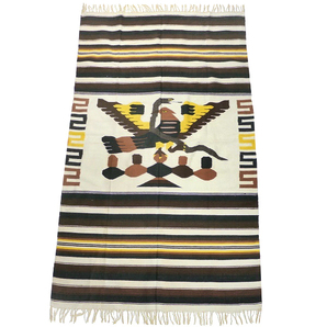 大判 ビンテージ メキシコ メキシカン ラグ アンティーク ネイティブ アステカ インテリア マット 敷物 民族柄 雑貨