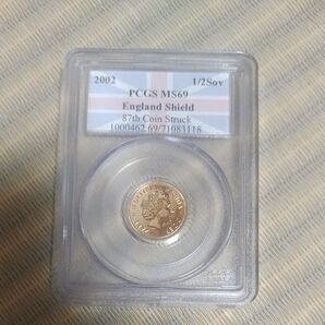 【最高鑑定】2002 イギリス 1/2ソブリン MS69 金貨 PCGS