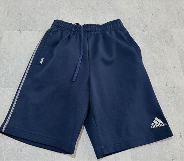 140 adidas アディダス ジャージ ハーフパンツ 紺