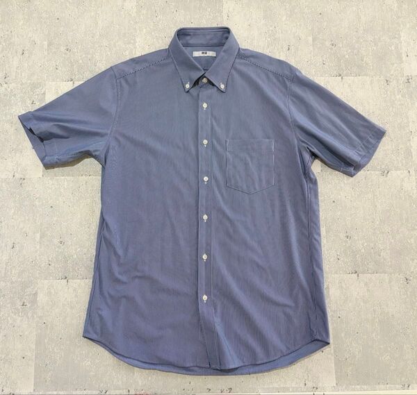 Lサイズ UNIQLO ジャージー素材 半袖シャツ ボタンダウンシャツ