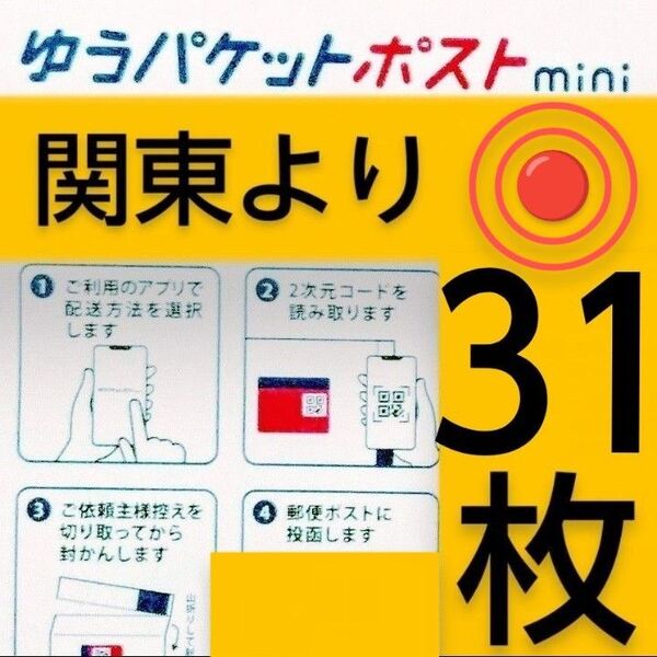 ◎ゆうパケットポストmini封筒31枚/折り曲げません/匿名配送ゆうパケットポスト送料込み◎