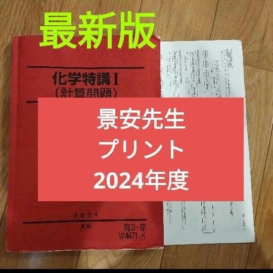 化学特講Ⅰ 景安プリント 駿台【2024年 最新版】駿台 テキスト 化学特講Ⅰ(計算問題)