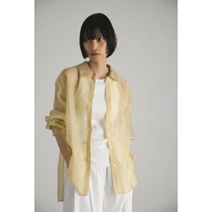 STYLEMIXER スタイルミキサー スリーブスリットシアーシャツ イエローベージュ サイズ:FREE(Mサイズ相当)