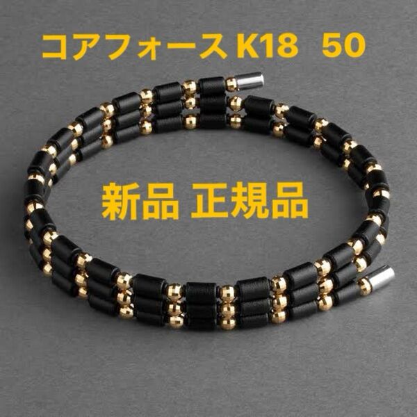 新品正規品!コアフォース K18 ループ 50cm ブラックゴールド