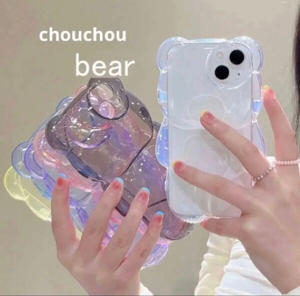 スマホケース iphoneケース 韓国 iphone16 15 14 13 12 11 クマ 熊 クリア かわいい