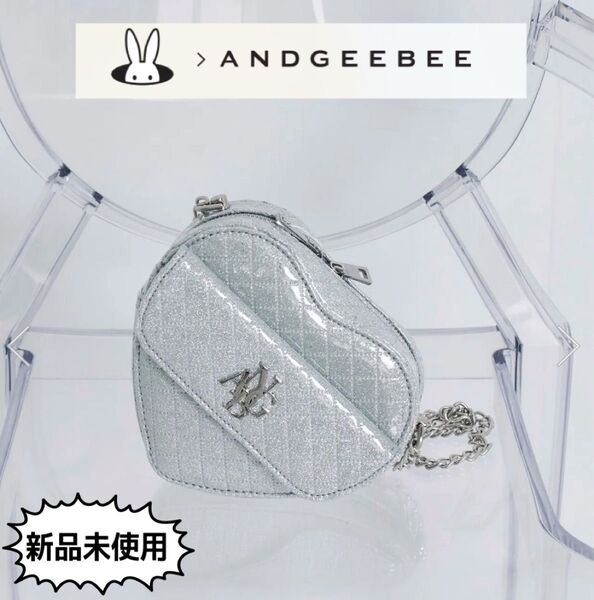 新品 ANDGEEBEE ラメハートキルティングショルダーバッグ