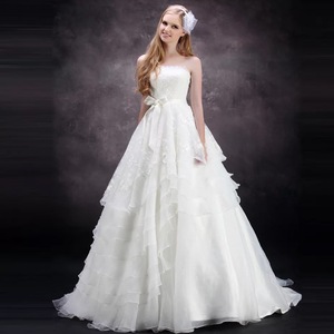 .! pretty! empire line high quality wedding dress * glove, pannier, veil small articles attached * size order free * color modification free * two next .*