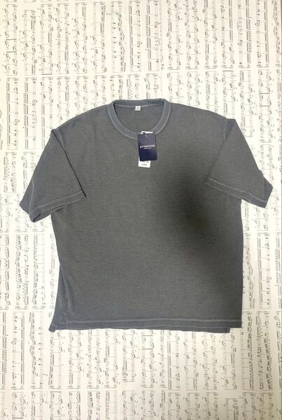 GU ウォッシュドワッフルボクシーT 五分袖 メンズ グレー L