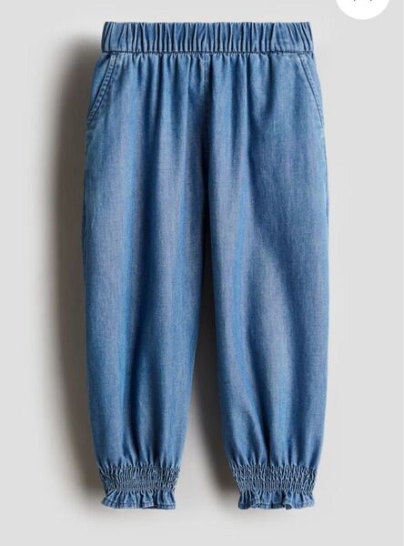 H&M キッズ フリルトリムデニムパンツ ブルー 135/140