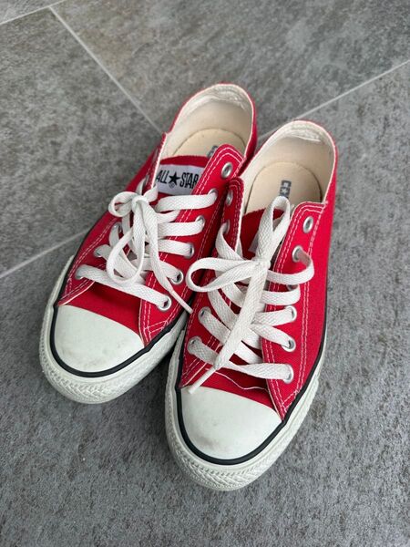 CONVERSE ALL STAR レッド ローカット 23.5 コンバース オールスター スニーカー