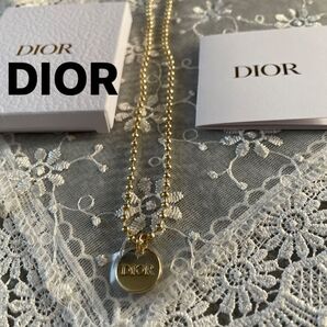 新品★DIOR ノベルティチャーム保護シート付き★ネックレス ★ゴールドボールチェーン★40センチメートル