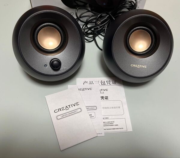 Creative Pebble V2 USB Type-C給電採用アクティブ スピーカー ピーク出力16W SP-PBLV2-BK