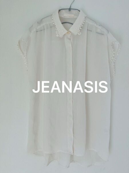 ジーナシス オフホワイト 半袖シャツ トップス ブラウス