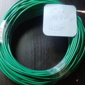 2.0sq 14AWG 緑色 ア-ス線 40m