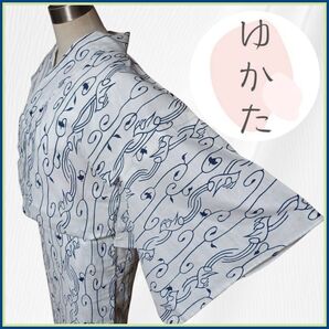 浴衣 女性浴衣 伝統的 植物模様 2色 白 紺 踊り 単衣 身丈157cm 花火大会 納涼会 夏祭り 夕涼み会 練習着 y05
