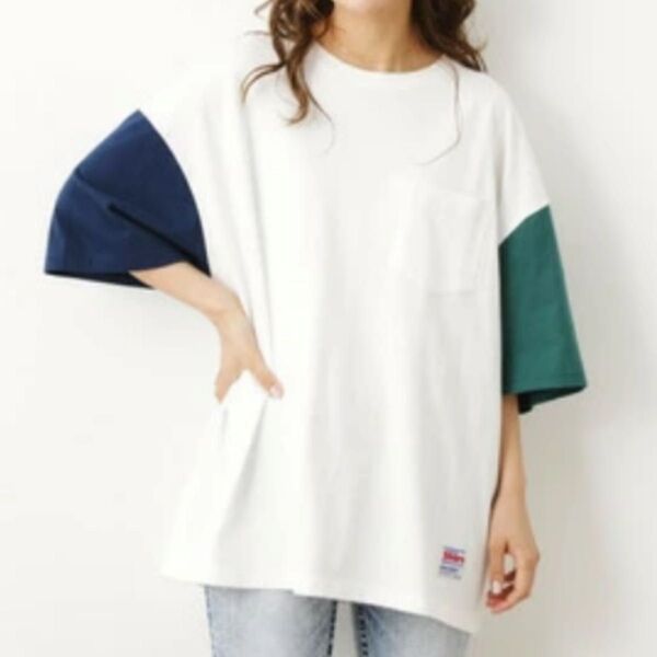 ▲45 ロデオクラウンズ 半袖 Tシャツ share シェアシリーズ マルチカラー ポケット