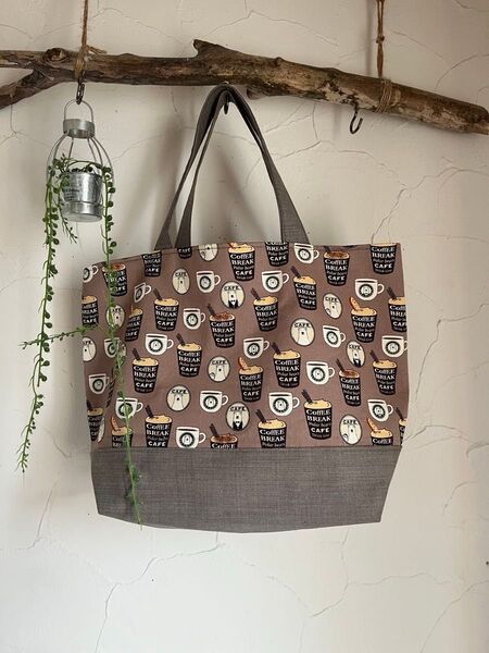ハンドメイド トートバッグ カフェ CAFEバッグ しろくま バッグ