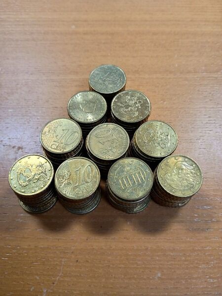10ユーロセント 100枚 まとめ売り アクセサリー素材 古銭 硬貨 コレクション 外国コイン