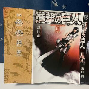 【進撃の巨人】11巻ブックカバー 特別版【希少品】別マガ 付録 ミカサ