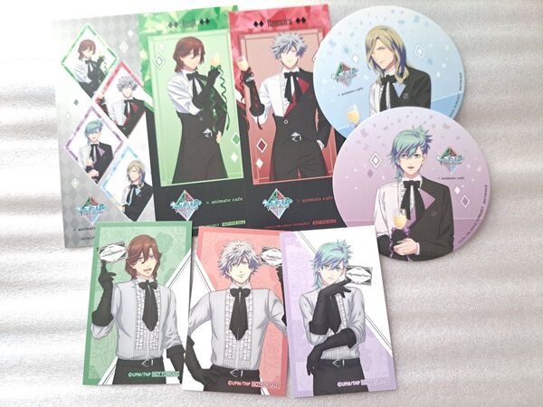 うたのプリンスさまっタブナイ タブキス嶺二 蘭丸カミュ藍 アニカフェ特典 コースター カード アニメイト カフェ購入特典うたプリ