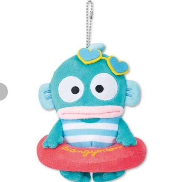 新品未使用 タグ付き ハンギョドン アベイル サンリオ 夏 マスコットチャーム ぬいぐるみ 浮き輪 日焼け 水着 キーホルダー