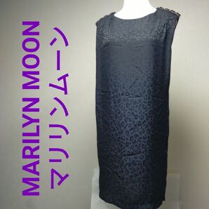 MARILYN MOON マリリンムーン レディース ノースリーブ ワンピース ビジュー ヒョウ柄 ブラック サイズF 新品未使用
