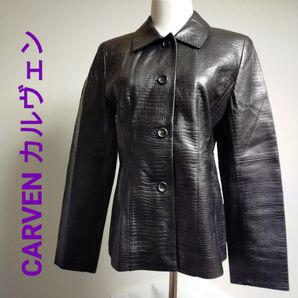 CARVEN カルヴェン レディース 長袖 レザージャケット シープスキン 羊革 アウター ブラック系 サイズ表記無し