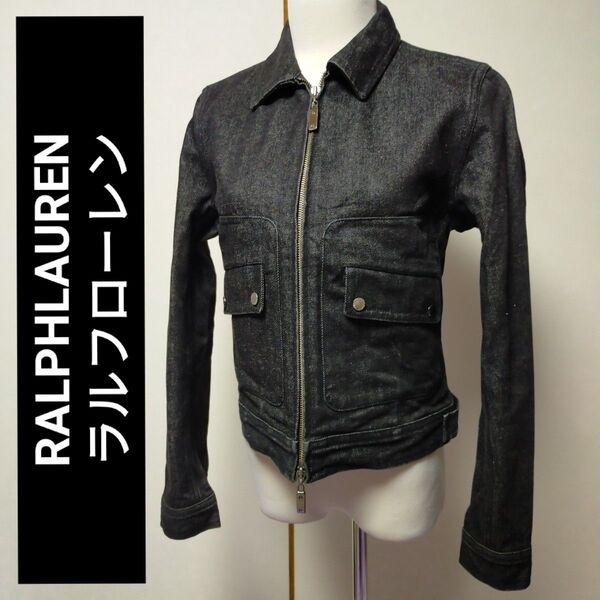 RALPHLAUREN ラルフローレン レディース デニムジャケット Gジャン アウター ブラック サイズ11 訳あり